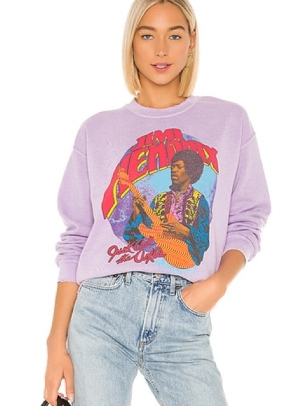 Lavender Jimi Hendrix Graphic Sweatshirt